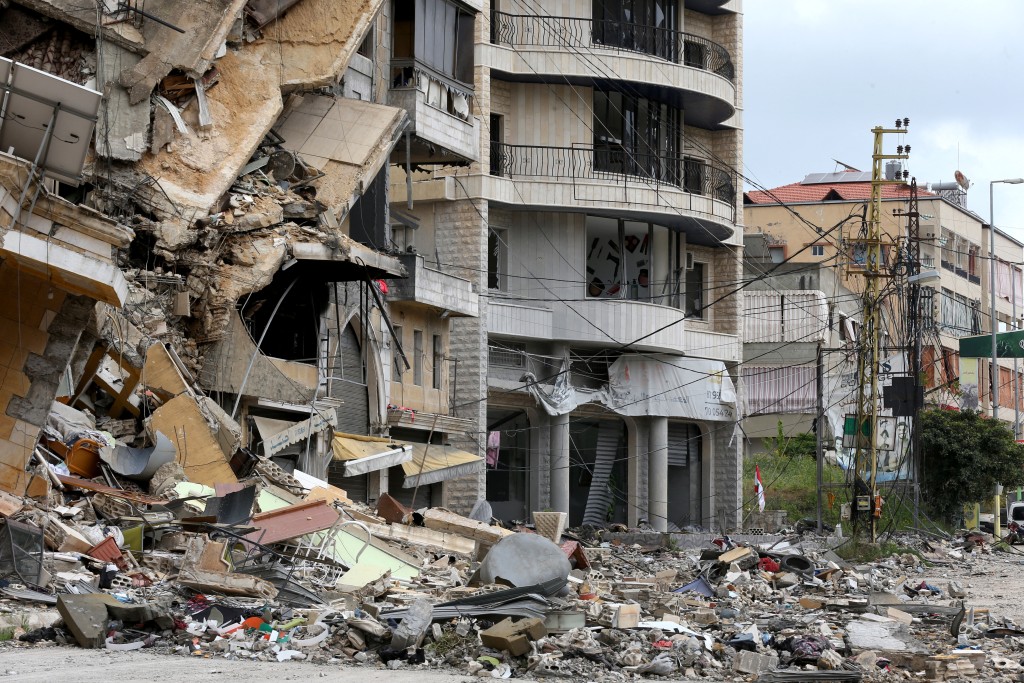 Photo by MAHMOUD ZAYYAT / AFP This picture shows the destruction from Israeli strikes in the southern Lebanese city of Nabatieh on April 20, 2026.