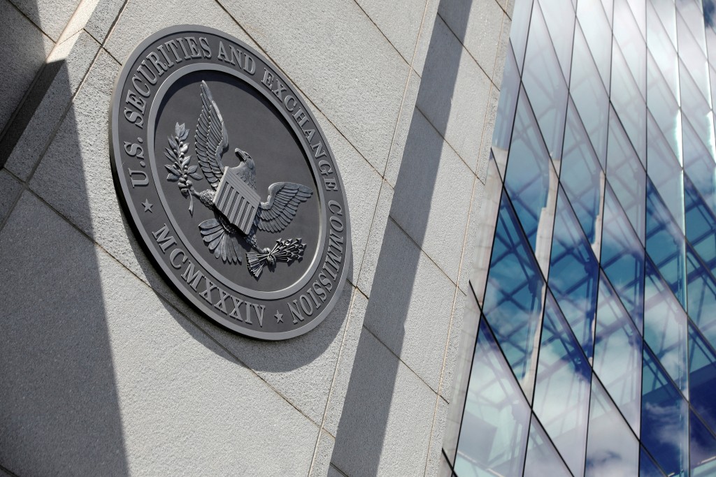 The seal of the US SEC is seen at their headquarters in Washington, D.C., US, May 12, 2021. Picture taken May 12, 2021. REUTERS