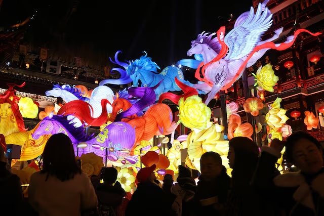 Lantern installations at Yuyuan Garden ahead of the Lunar New Year, which will welcome the Year of the Horse, in Shanghai, China February 10, 2026. REUTERS/Chenxi Yang