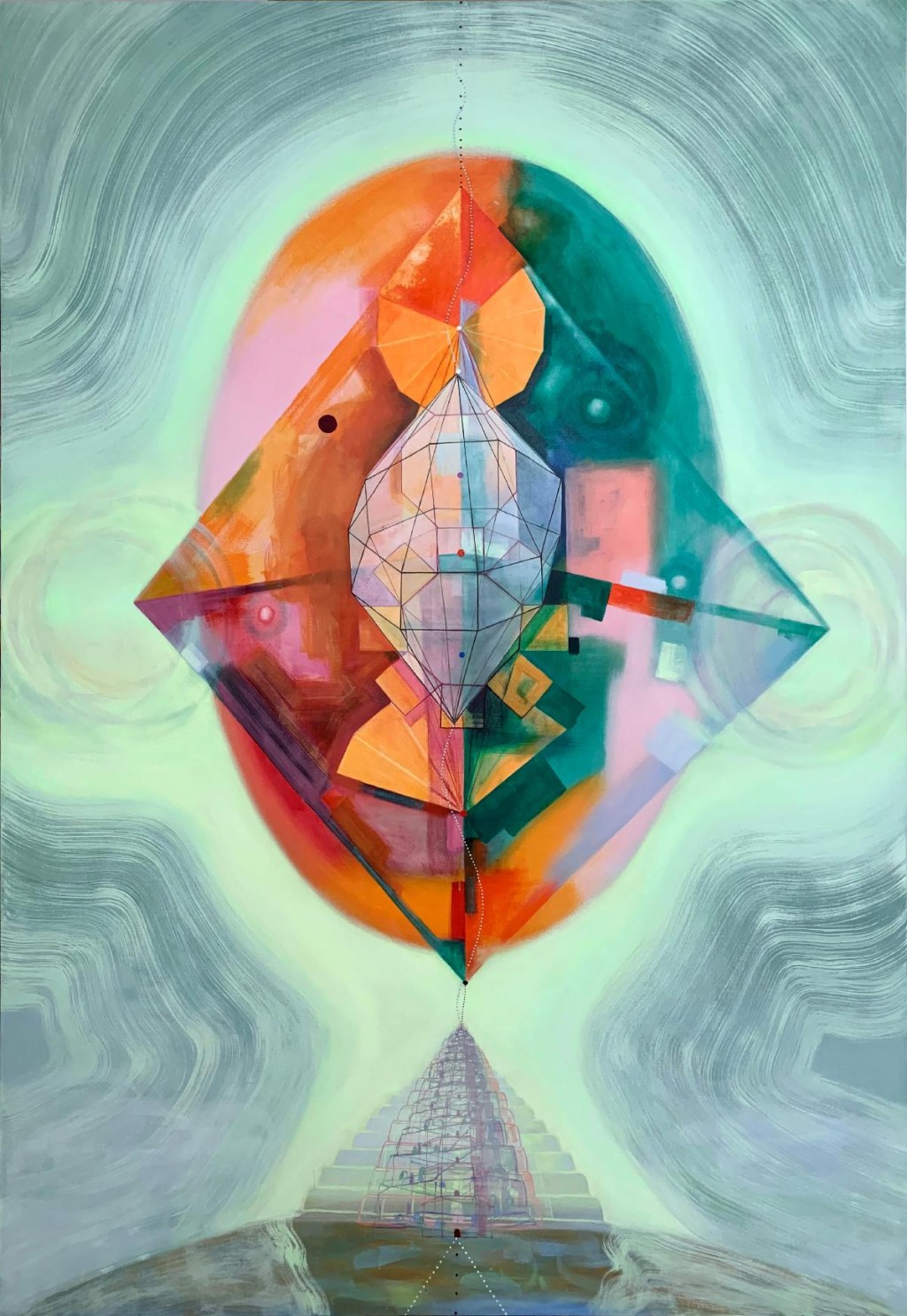 Emily Cheng, Crystal Plasma, 2019, Oil and Flashe on Canvas, 213 x 147  cm