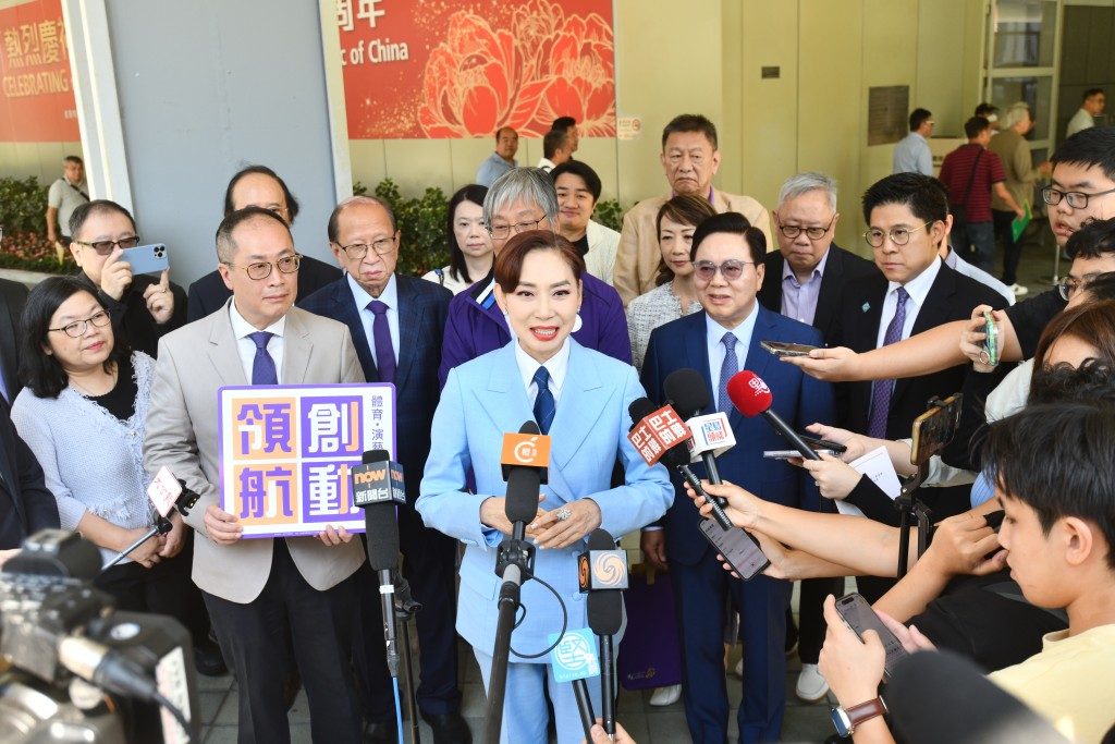 Cally Kwong Mei-wan speaking to reporters on Wednesday. Cally Kwong Mei-wan speaking to reporters on Wednesday.