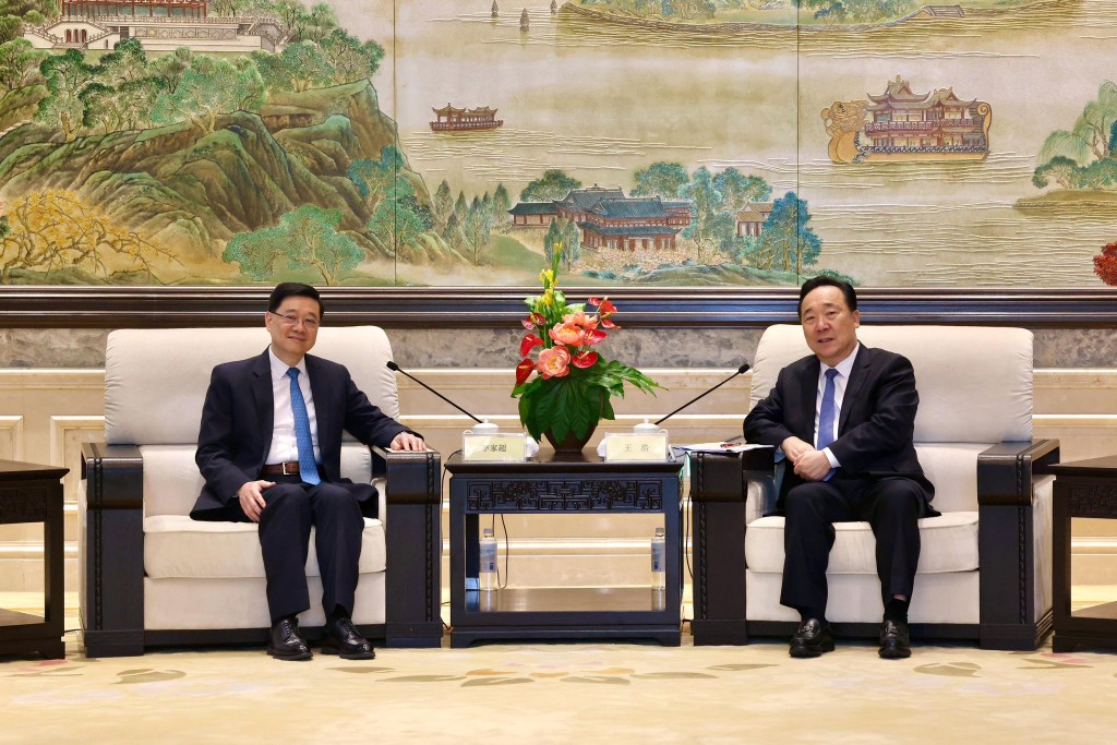 Hong Kong's John Lee meets Zhejiang's party secretary Wang Hao