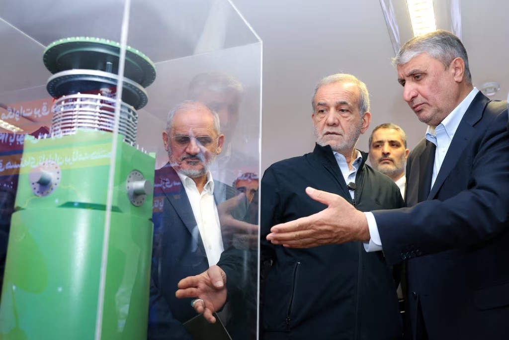 Iran's President Masoud Pezeshkian visits Iran's nuclear achievements exhibition in Tehran, Iran April 9, 2025. Iran's Presidency/WANA (West Asia News Agency)/Handout via REUTERS/File Photo