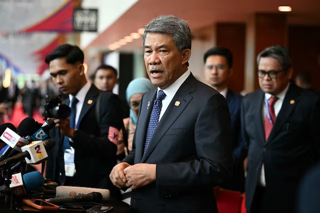 Malaysia's Foreign Affairs Minister Mohamad Hasan takes part in a press briefing during the 58th ASEAN Foreign Ministers' meeting and related meetings at the Convention Centre in Kuala Lumpur on July 11, 2025. MANDEL NGAN/Pool via REUTERS 