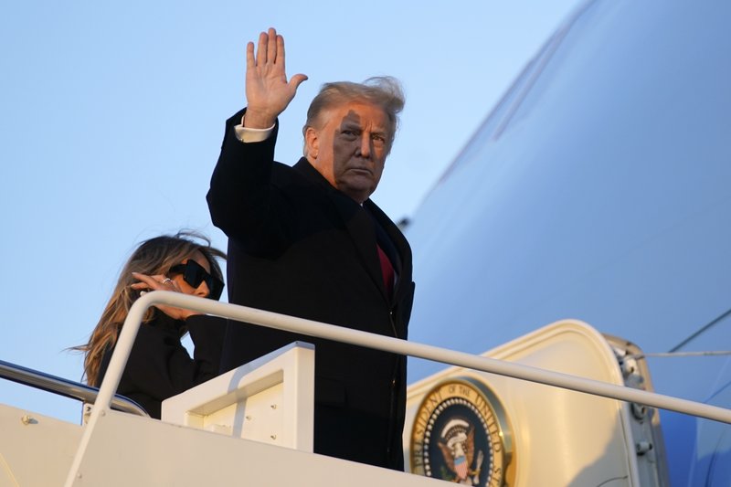 US President Donald Trump boards Air Force One at Andrews Air Force Base, Maryland, Wednesday, December 23, 2020. Trump is traveling to his Mar-a-Lago resort in Palm Beach, Florida. US President Donald Trump boards Air Force One at Andrews Air Force Base, Maryland, Wednesday, December 23, 2020. Trump is traveling to his Mar-a-Lago resort in Palm Beach, Florida.
