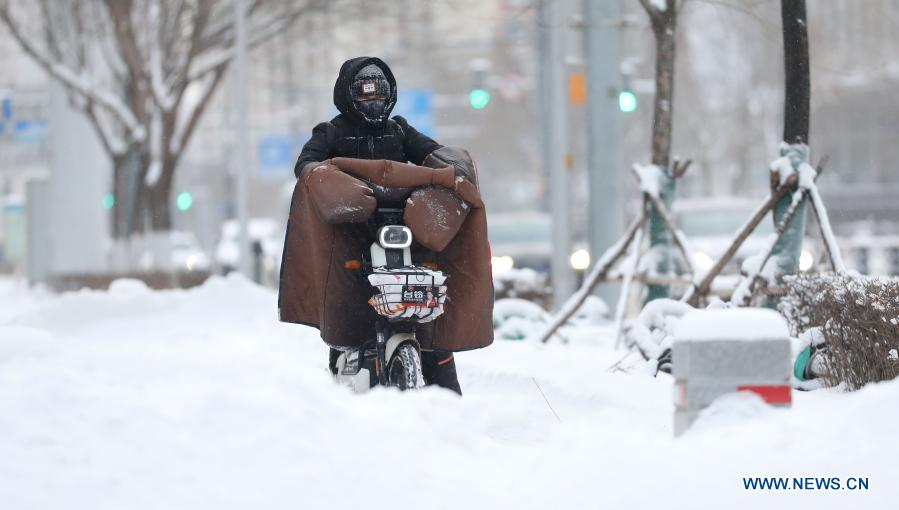 Piles of snow in Hunnan district of Shenyang, northeast China's Liaoning Province, seen on January 28, 2021. Piles of snow in Hunnan district of Shenyang, northeast China's Liaoning Province, seen on January 28, 2021.