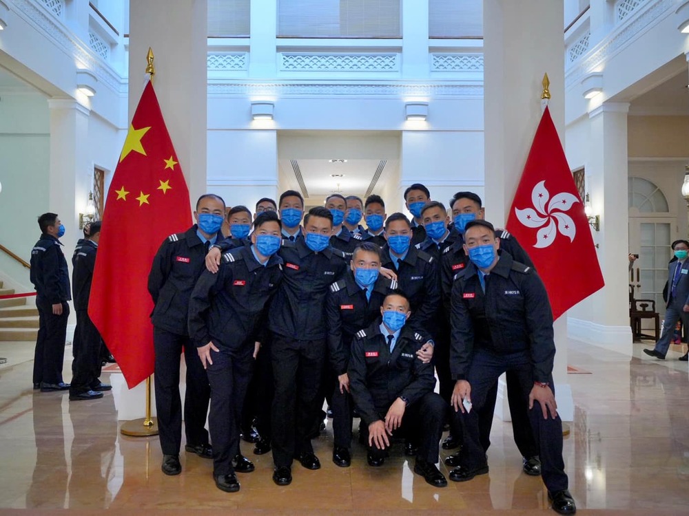 The Hong Kong rescue team. The Hong Kong rescue team.