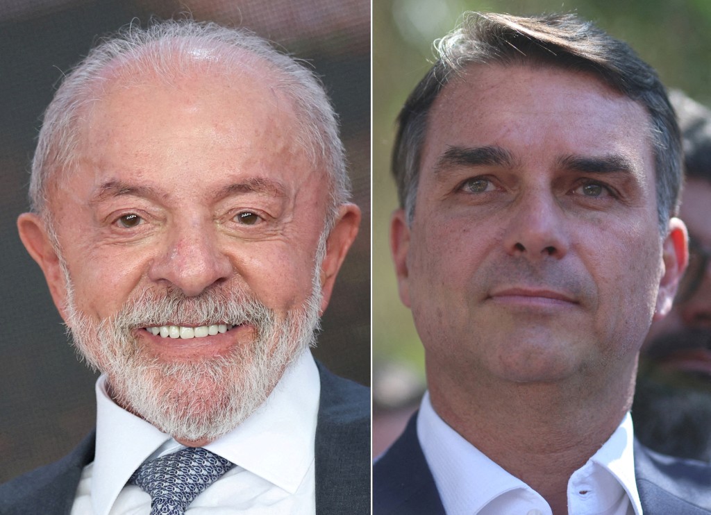 Brazil's President Luiz Inacio Lula da Silva and Flavio Bolsonaro. (REUTERS)