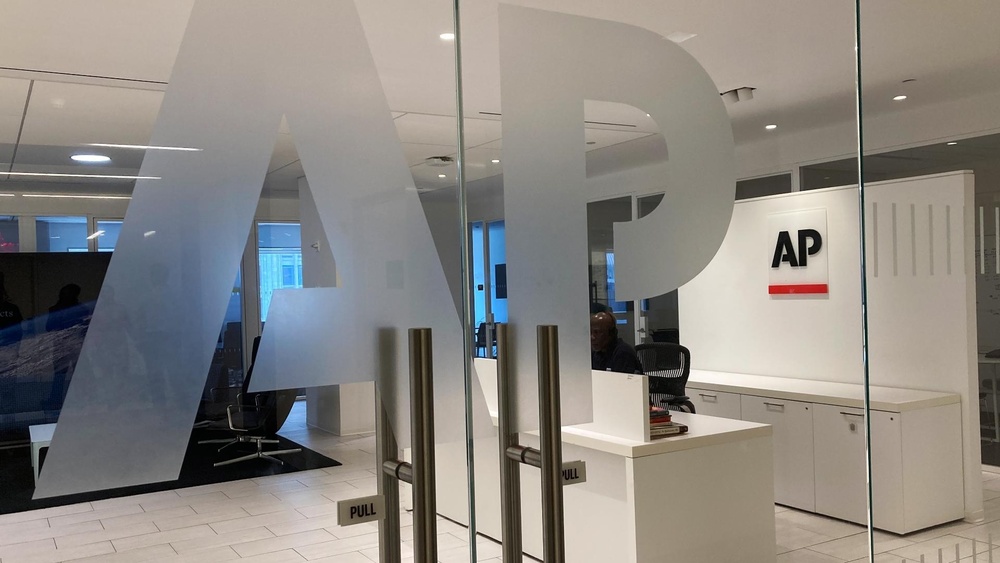 FILE - The Associated Press logo is shown at the entrance to the news organization's office in New York on Thursday, July 13, 2023. Credit: Aaron Jackson, File, AP FILE - The Associated Press logo is shown at the entrance to the news organization's office in New York on Thursday, July 13, 2023. Credit: Aaron Jackson, File, AP