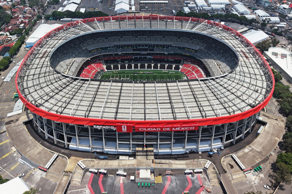 Photo by CARL DE SOUZA / AFP  This aerial view shows the Mexico City Stadium, renamed from Azteca Stadium (or Banorte Stadium) for the FIFA World Cup, in Mexico City on May 28, 2026.