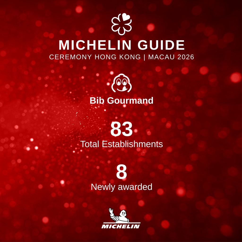 The 18th edition of the Michelin Guide Hong Kong & Macau Bib Gourmand list was unveiled today, with 70 eateries in Hong Kong and 13 in Macau earning the value-for-money dining recognition.
