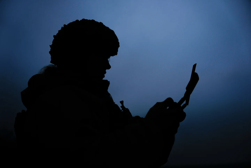  A Ukrainian drone operator from the Kraken 1654 unit, callsign Imla, flies a Vampire drone during a demonstration for The Associated Press, Wednesday, Nov. 5, 2025, in Kharkiv Oblast, Ukraine. (AP Photo/Julia Demaree Nikhinson)