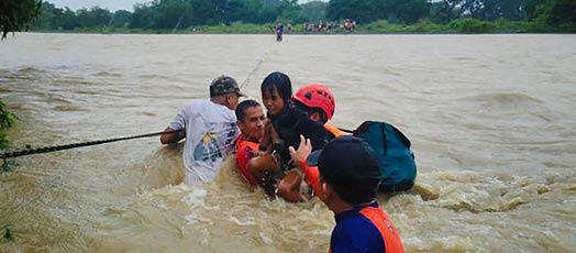 The typhoon caused widespread flooding in the Philippines.
AFP The typhoon caused widespread flooding in the Philippines.
AFP