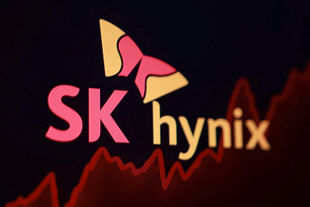 SK Hynix logo and rising stock graph are seen in this illustration taken June 11, 2026. REUTERS