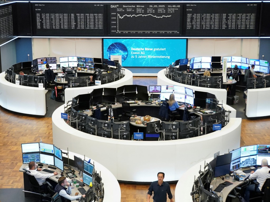 The German share price index DAX graph is pictured at the stock exchange in Frankfurt, Germany, May 26, 2025. (Reuters)