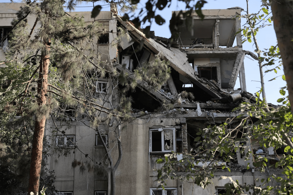 A building stands damaged in the aftermath of Israeli strikes, in Tehran, Iran, June 13, 2025. Majid Asgaripour/WANA (West Asia News Agency) via REUTERS