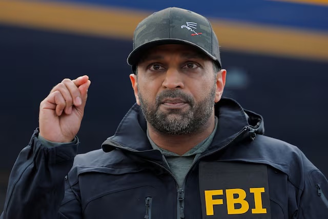 FBI Director Kash Patel announces the apprehension of Ryan Wedding, a former Canadian Olympic snowboarder who was on the FBI's Ten Most Wanted Fugitive list, during a press conference in Ontario, California, U.S., January 23, 2026. REUTERS/Mike Blake/File Photo