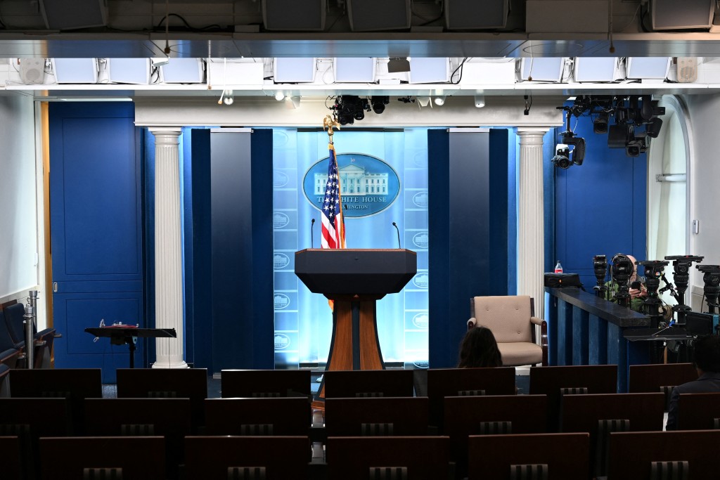 Photo by ALEX WROBLEWSKI / AFP The James S. Brady Press Briefing Room at the White House is seen in Washington, DC, on September 21, 2026.
