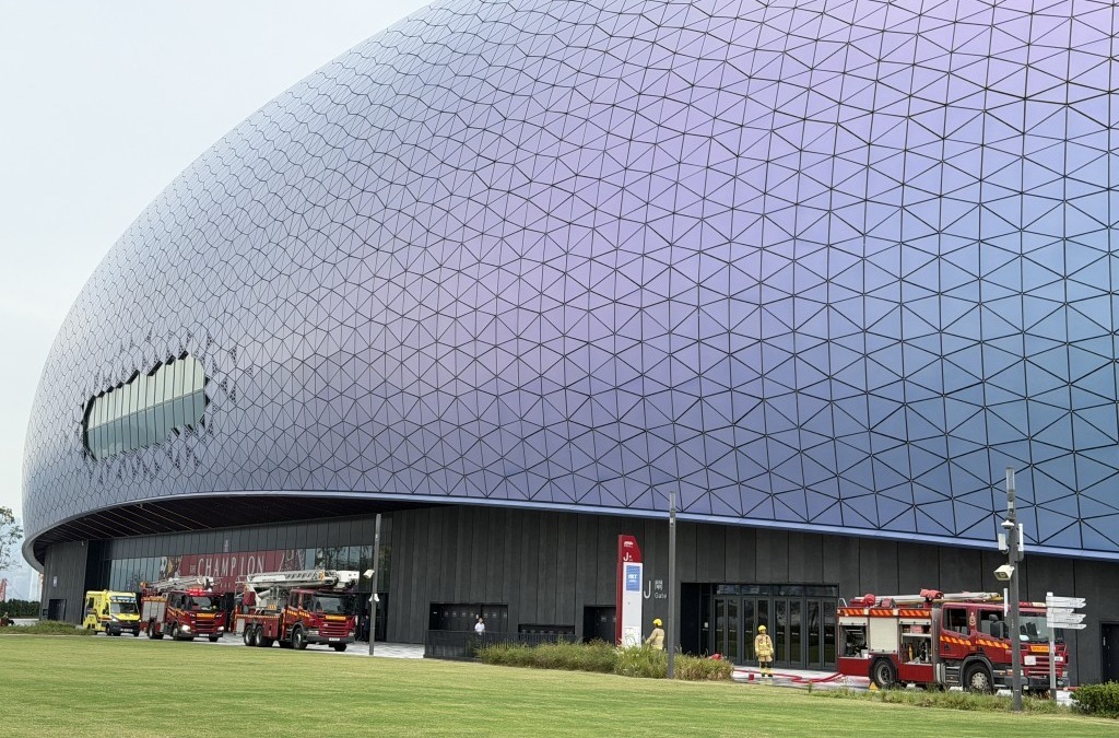 More than 50 people were evacuated after a fire broke out at the main stadium of Kai Tak Sports Park on Monday morning.