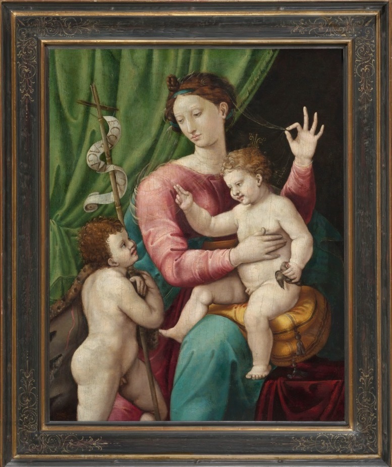 The Virgin and Child with the Infant Saint John the Baptist by Luca Penni (1500/1504–1557).