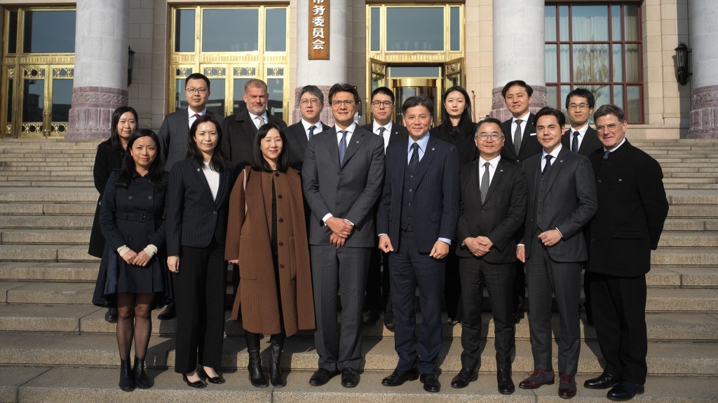 Bar Association Chairman Jose-Antonio Maurellet led a delegation to meet Yang Xiaoshan, the legal bureau chief of the Hong Kong and Macao Affairs Office of the State Council, on the final day of the association’s visit to Beijing.