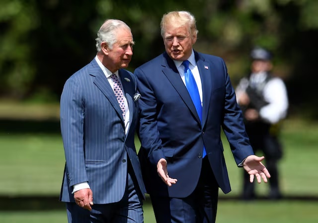 U.S. President Donald Trump meets Britain's Prince Charles as he arrives at Buckingham Palace, in London, Britain, June 3, 2019. REUTERS/Toby Melville/Pool/ File Photo 