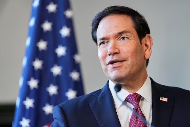U.S. Secretary of State Marco Rubio speaks during a press conference with Iceland's Foreign Minister Thorgerdur Katrin Gunnarsdottir at the House of Collections, Tuesday, Oct. 6, 2026, in Reykjavik, Iceland. Mark Schiefelbein/Pool via REUTERS