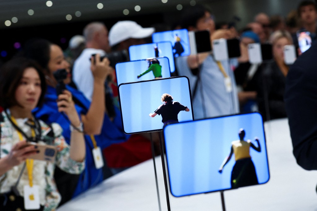 New foldable iPhone Duo devices on display during Apple's event at the Steve Jobs Theater in Cupertino, California, U.S. September 9, 2026. REUTERS