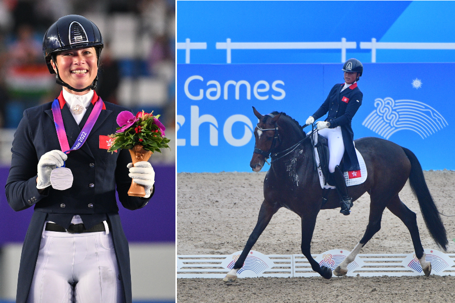 Jacqueline Siu (right) won a silver medal in the individual dressage event. Jacqueline Siu (right) won a silver medal in the individual dressage event.