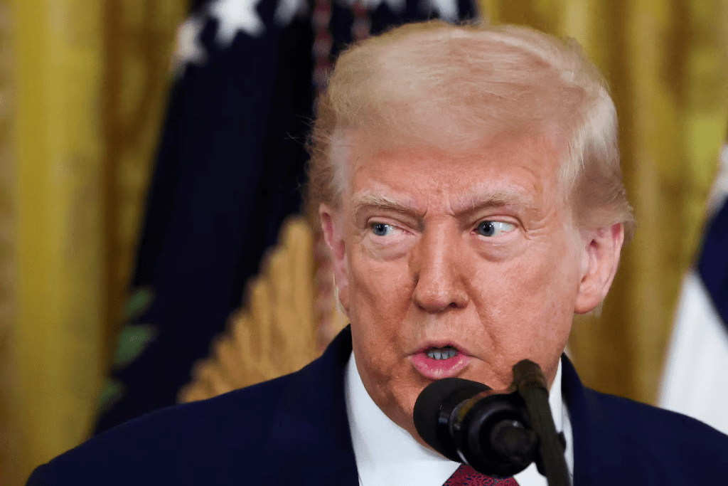 U.S. President Donald Trump speaks before signing a resolution approved by Congress to rescind the EPA's 2023 approval of California's plans to require a rising number of zero-emission heavy-duty trucks, and another resolution on California's low-NOx, or low-nitrogen oxide, regulation for heavy-duty highway and off-road vehicles and engines, at the White House in Washington, D.C., U.S., June 12, 2025. REUTERS/Evelyn Hockstein/File Photo 
