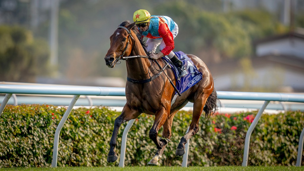 Ka Ying Rising thrashes his rivals to win the Queen’s Silver Jubilee Cup. HKJC