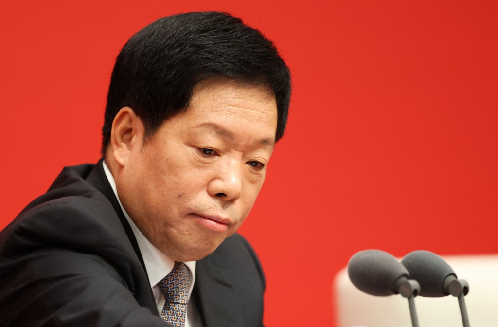 Han Wenxiu, a director from the Central Rural Work Leading Group, looks on during a press conference on the fourth plenum of the Chinese Communist Party Central Committee, in Beijing, China, October 24, 2025. REUTERS