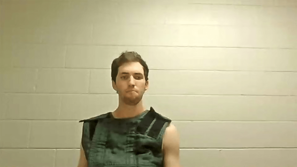 Tyler Robinson, the suspect in the fatal shooting of U.S. conservative commentator Charlie Kirk during an event at Utah Valley University, appears via video feed from jail as he makes his first appearance at Utah County Justice Court in Provo, Utah, U.S. September 16, 2025 in this screen capture from court video. Utah State Courts/Handout via REUTERS 