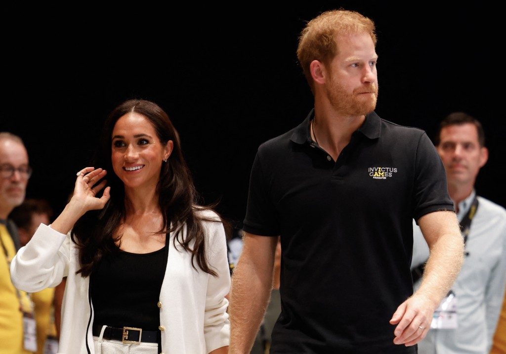 Photo by ODD ANDERSEN / AFP Britain's Meghan, Duchess of Sussex and Britain's Prince Harry, Duke of Sussex, arrive at the 2023 Invictus Games in Duesseldorf, western Germany on September 13, 2023.