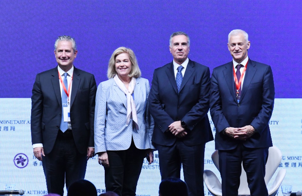 From left: Ernesto Torres Cantú, Franklin Templeton Investments’ chief executive Jenny Johnson, JPMorgan’s vice chairman Daniel Pinto, and Bill Winters at last year’s Global Financial Leaders’ Investment Summit.