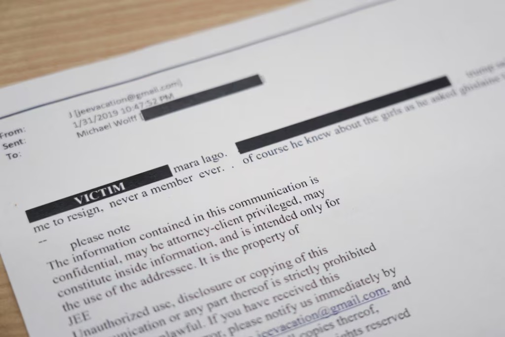  A newly released email from disgraced late financier and sex offender Jeffrey Epstein, referencing his former companion Ghislaine Maxwell and U.S. President Donald Trump, is seen in this handout image released by Democrats on the House Oversight Committee in Washington, D.C., U.S., on November 12, 2025. House Oversight Committee Democrats/Handout via REUTERS