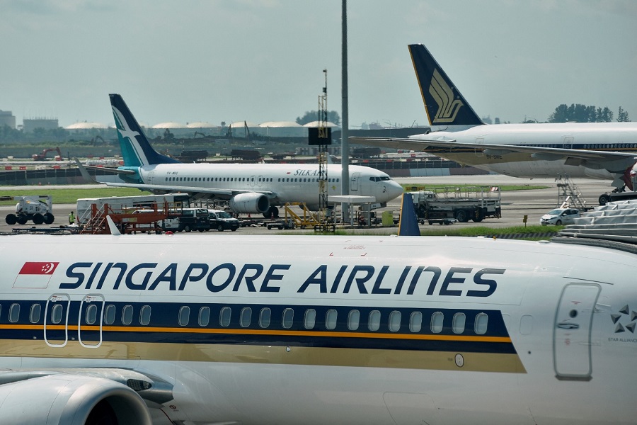 Singapore Airlines planes at Changi Airport in November 2021. Photo by REUTERS