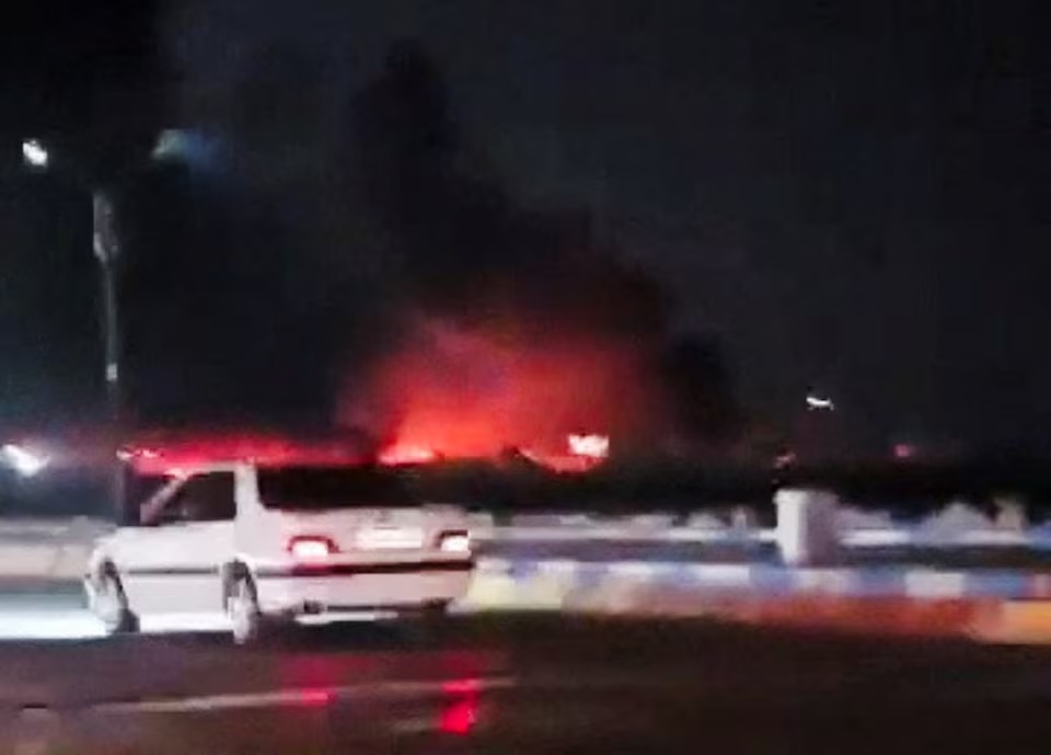 Smoke rises from a fire after an explosion, amid reports of explosions by Iranian state media, in Bandar Abbas, Hormozgan Province, Iran in this screengrab obtained from a social media video released July 8, 2026. Social Media/via REUTERS