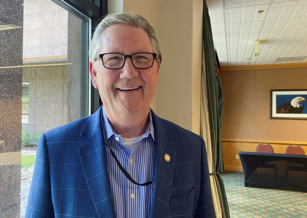 Federal Reserve Bank of Kansas City President Jeffrey Schmid poses at the Jackson Lake Lodge in Jackson Hole, Wyoming, U.S., where the Kansas City Fed holds its annual economic symposium, August 24, 2023. REUTERS