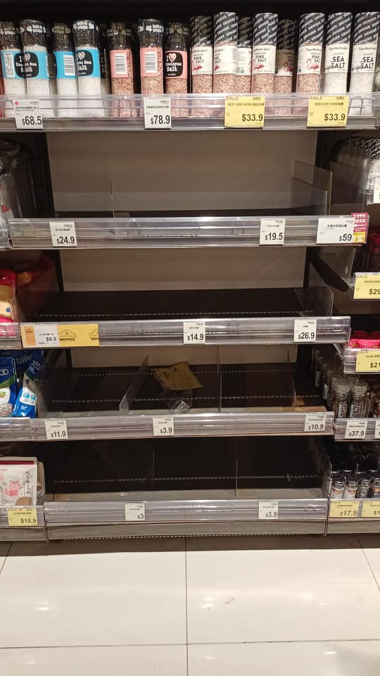 Panic buying of iodized table salt was observed at Hong Kong supermarkets.