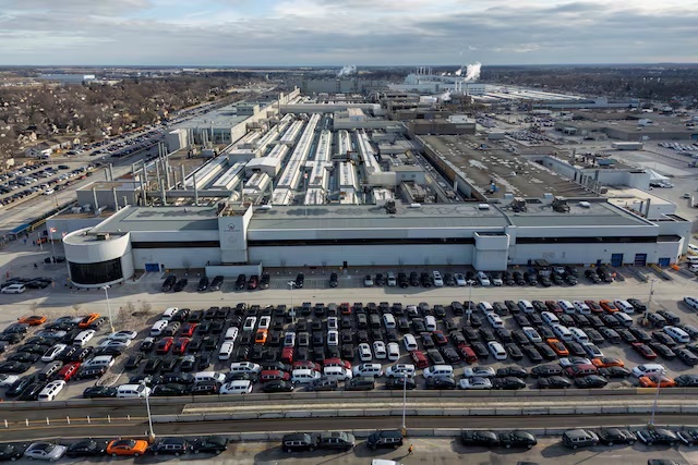 A drone view of Stellantis's Chrysler Windsor Assembly facility in Windsor, Ontario, Canada, February 4, 2025. (Reuters) A drone view of Stellantis's Chrysler Windsor Assembly facility in Windsor, Ontario, Canada, February 4, 2025. (Reuters)