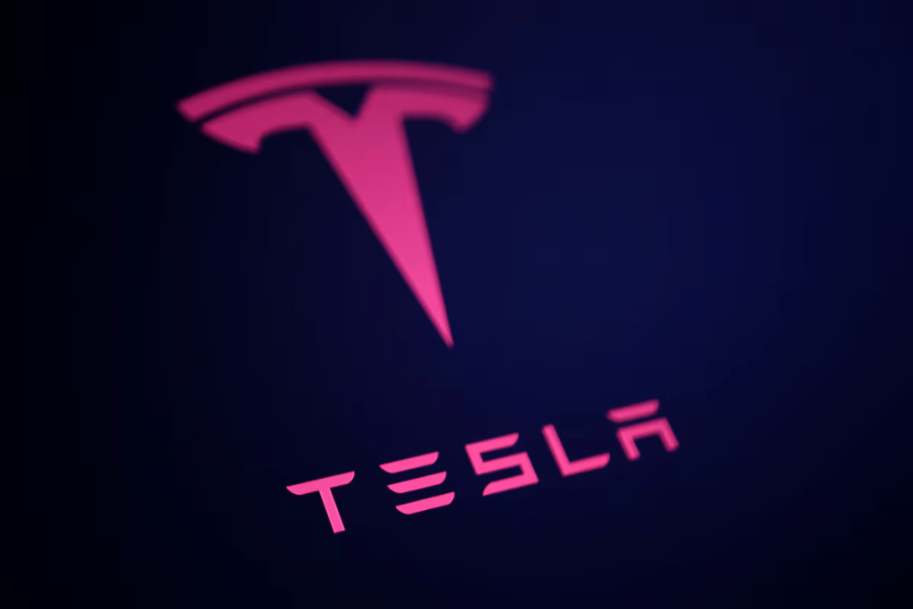 Tesla logo is seen in this illustration taken July 23, 2025. REUTERS/Dado Ruvic/Illustration