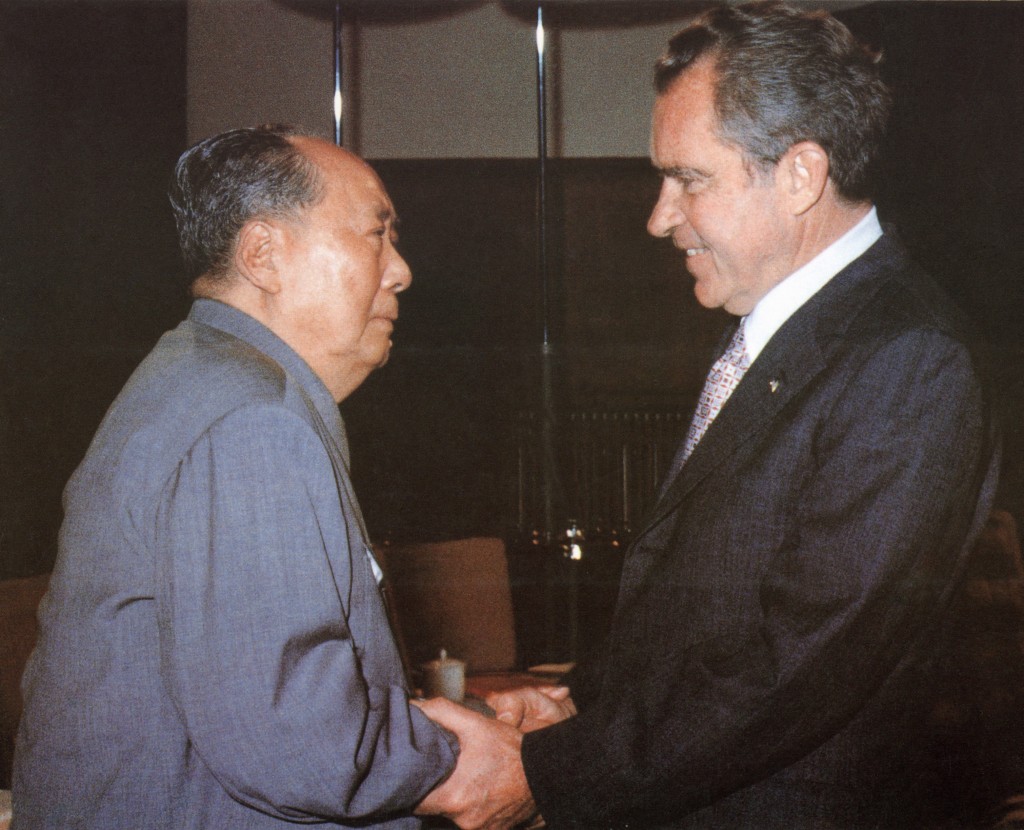 Photo by - / XINHUA / AFP Chinese communist leader Chairman Mao Zedong (L) welcomes US President Richard Nixon at his house in the Forbidden City in Beijing on February 22, 1972. Photo by - / XINHUA / AFP Chinese communist leader Chairman Mao Zedong (L) welcomes US President Richard Nixon at his house in the Forbidden City in Beijing on February 22, 1972.