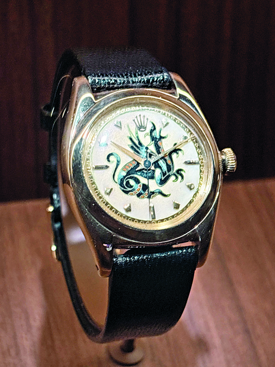 Oyster Perpetual wristwatch with enamel dial, circa 1946,
