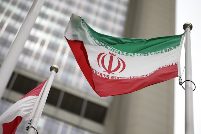 Iranian flag flies in front of the UN office building, housing IAEA headquarters, in Vienna, Austria, May 24, 2021. REUTERS/Lisi Niesner
