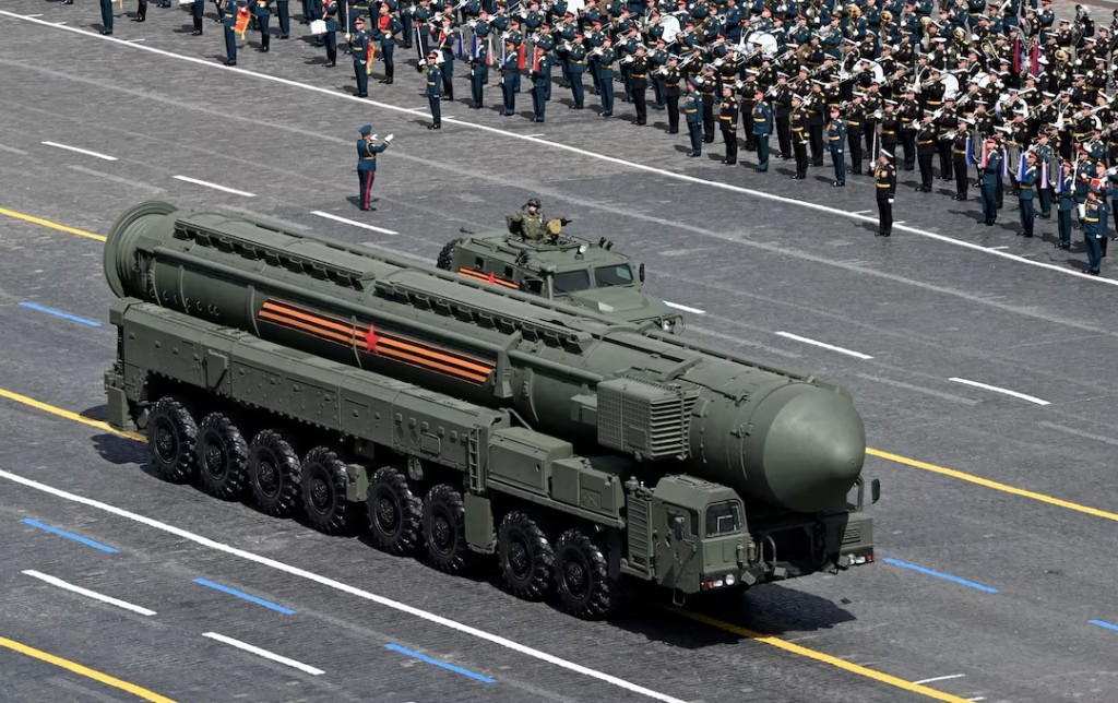 Russia's Yars intercontinental ballistic missile system unit drives in Red Square during a military parade on Victory Day, marking the 80th anniversary of the victory over Nazi Germany in World War Two, in central Moscow, Russia, May 9, 2025. Maxim Bogodvid/Host agency RIA Novosti/Handout via REUTERS 