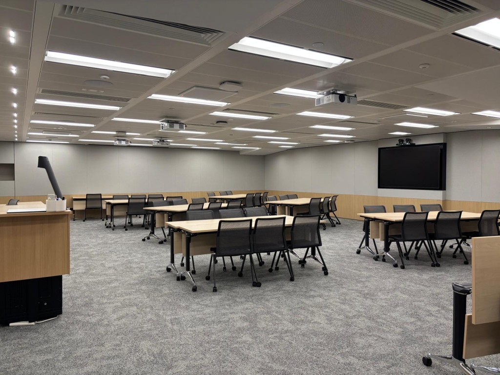 A classroom also supports hybrid learning.