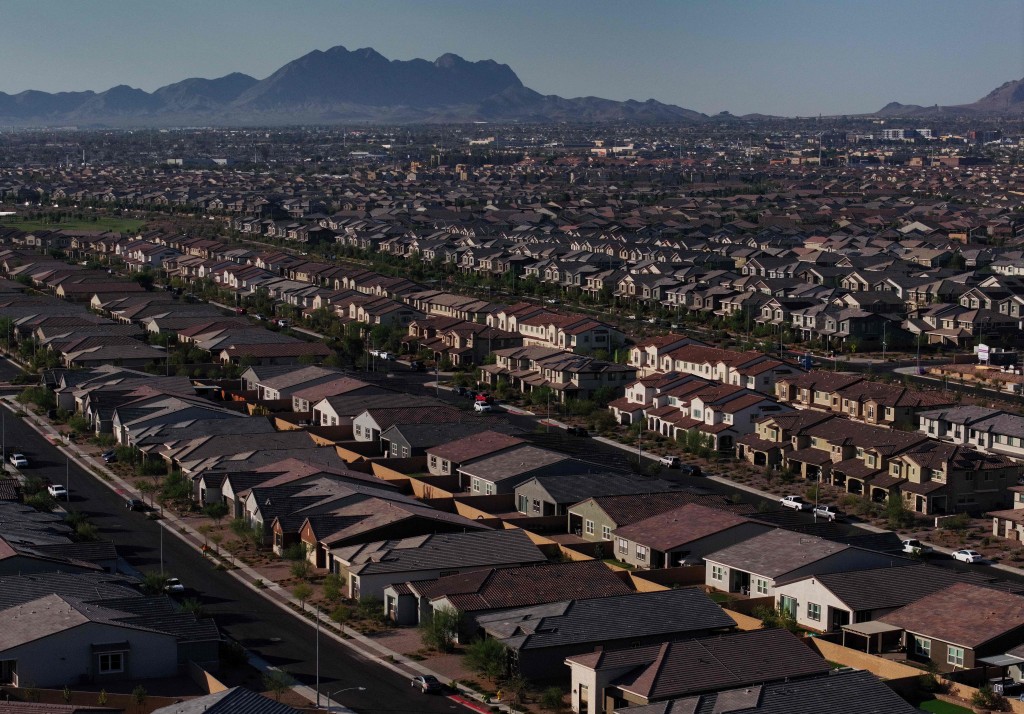 An aerial view of a housing development on August 08, 2025 in Henderson, Nevada. Justin Sullivan/Getty Images/AFP (Photo by JUSTIN SULLIVAN / GETTY IMAGES NORTH AMERICA / Getty Images via AFP)