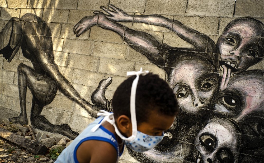 A mural in Havana, Cuba, by artist Yuriel Pena titled Marcha Hacia la Oscuridad, or Move Toward Darkness, in the patio of a home, seen on Friday, A mural in Havana, Cuba, by artist Yuriel Pena titled Marcha Hacia la Oscuridad, or Move Toward Darkness, in the patio of a home, seen on Friday,