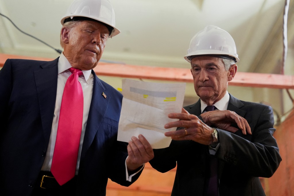 Donald Trump met Jerome Powell  on Friday at the Fed building, which is undergoing renovations, and ahead of the Fed meeting which starts tomorrow. (Reuters)